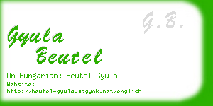 gyula beutel business card
